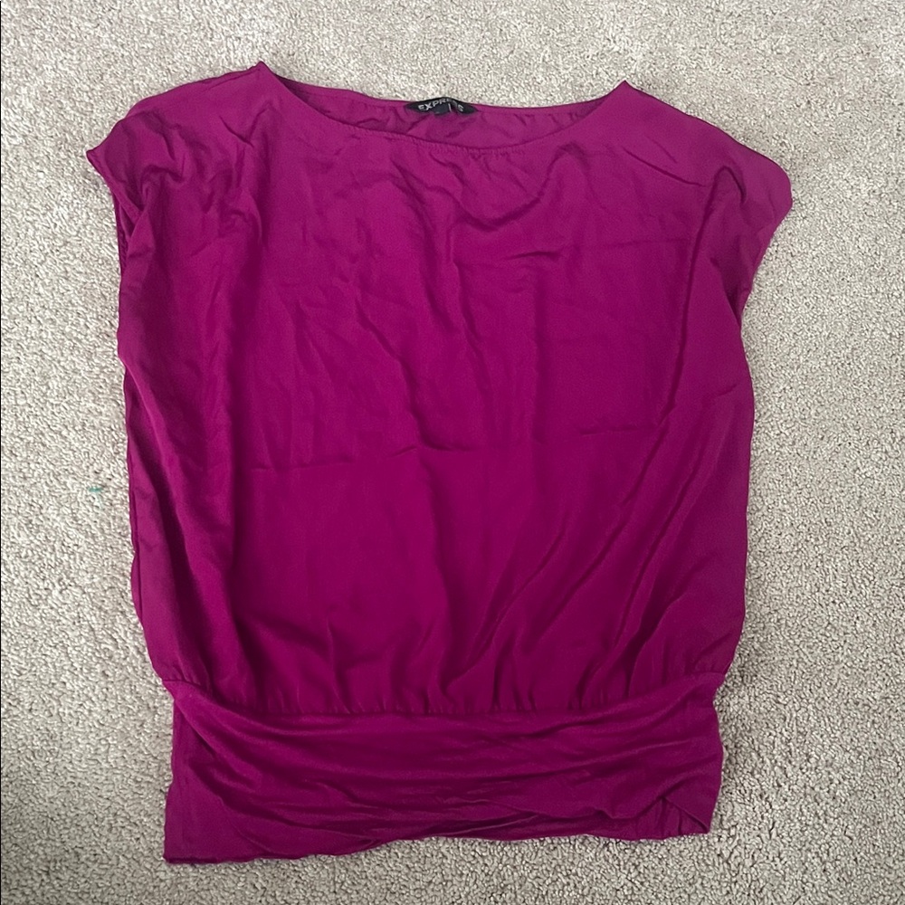 Express Women's Magenta Cap-Sleeve Blouse